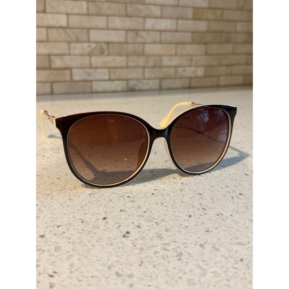 Gucci GG1719 Women's Cat Eye Sunglasses – Two-Tone Cream & Brown